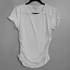 Michael kors white t-shirt with fashion zipper